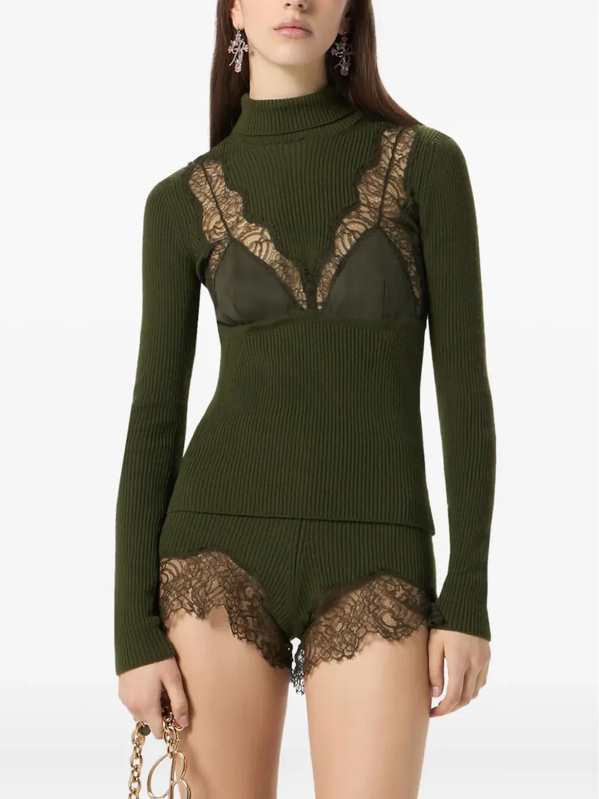 Blumarine リブ編みタートルネックセーター - 画像2