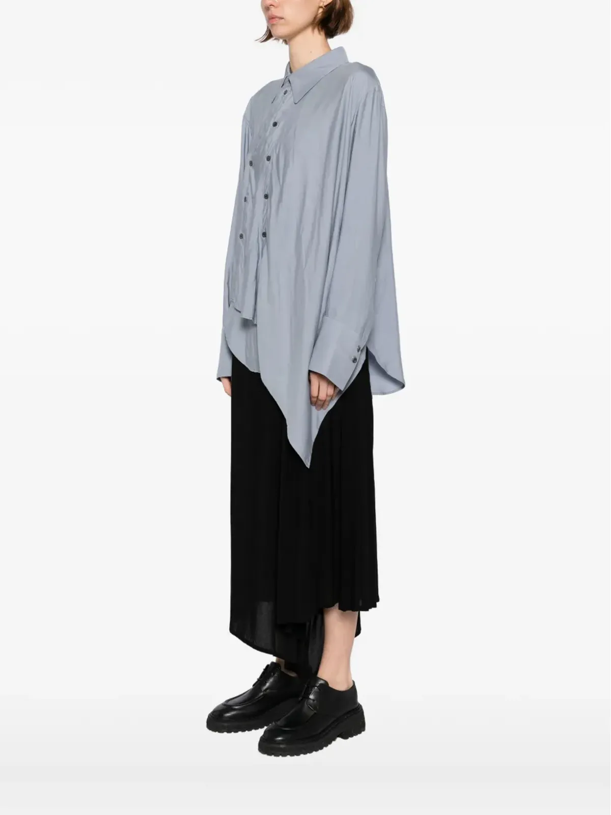 Yohji Yamamoto アシンメトリードレープシャツ - 画像3