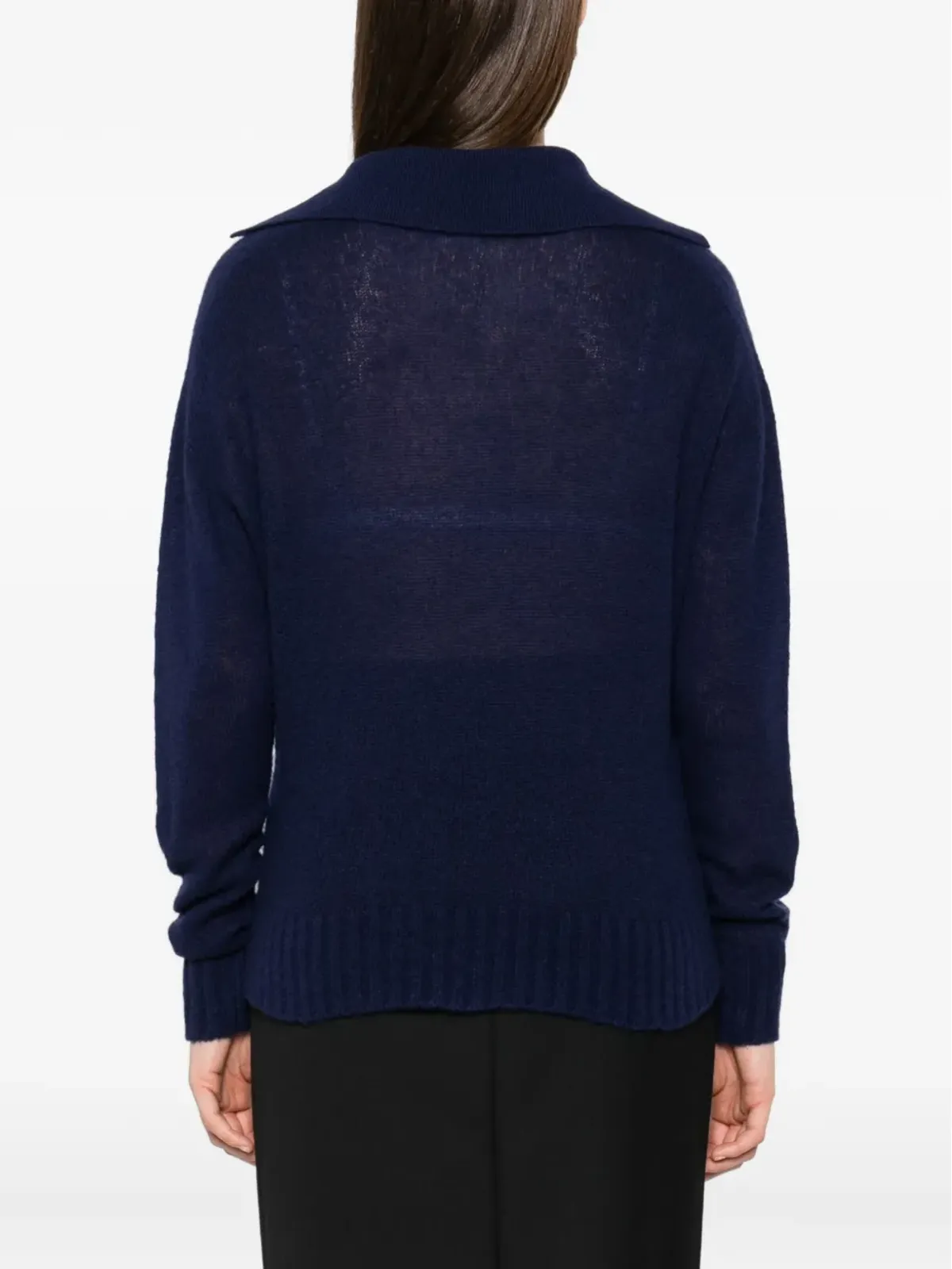 TOM FORD Vネック カシミヤとシルク混紡セーター ブルー - 画像4