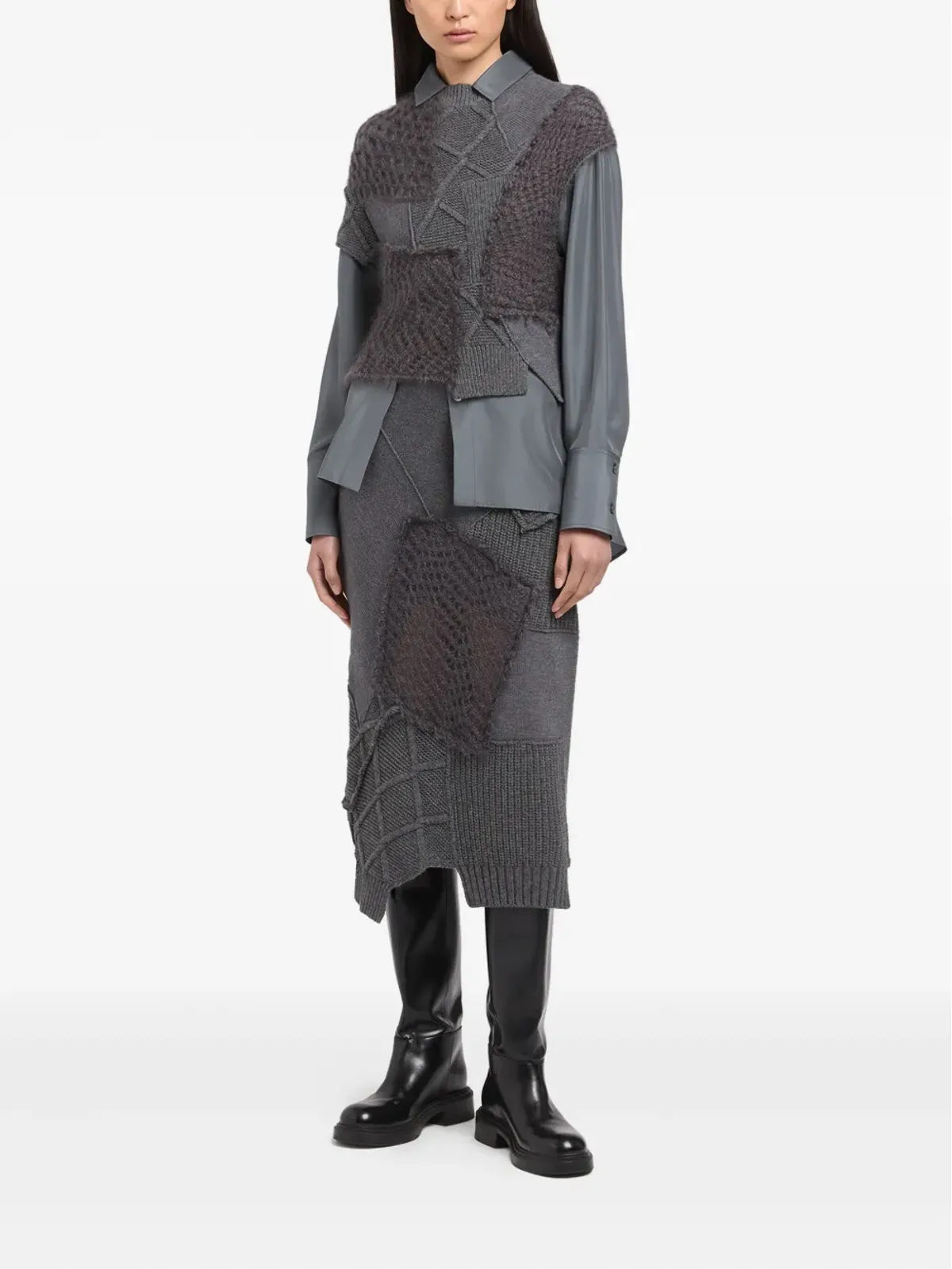 Ports 1961 パッチワークデザインセーター - 画像2