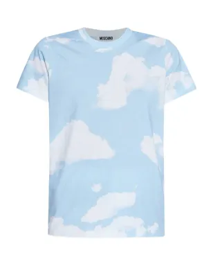 Moschino cloud-print T-shirt - Blue - サムネイル1