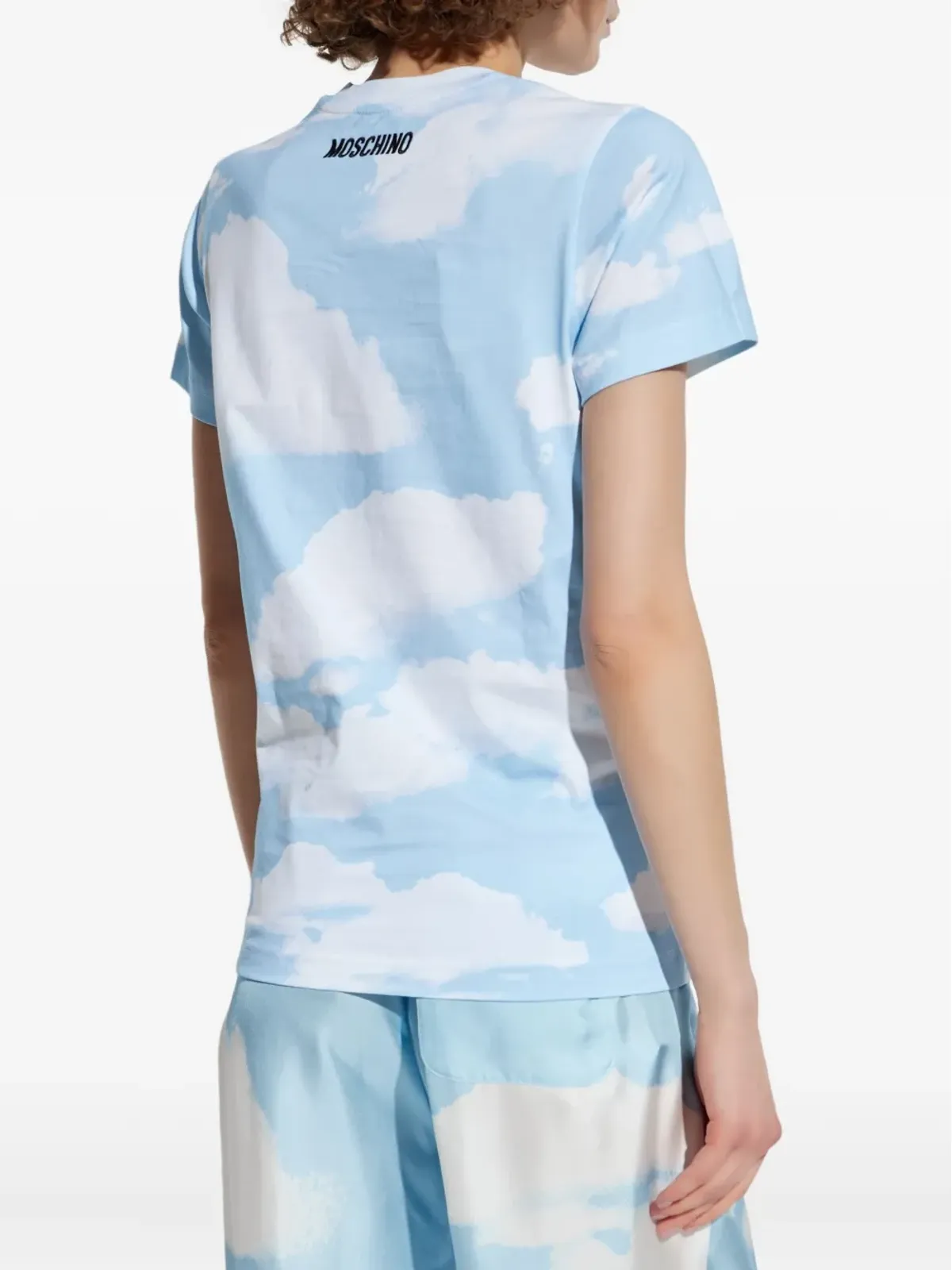 Moschino cloud-print T-shirt - Blue - 画像4