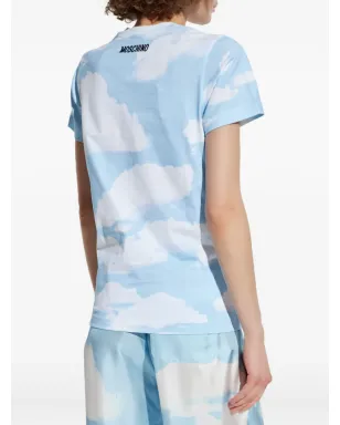 Moschino cloud-print T-shirt - Blue - サムネイル4