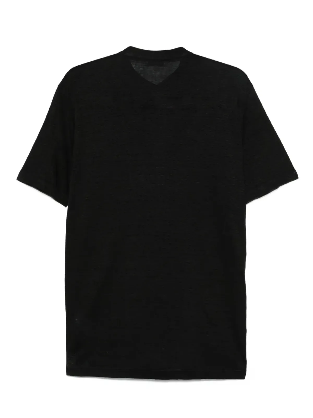 Gran Sasso ボタン開きヘンリーネック リネンTシャツ - ブラック - 画像2