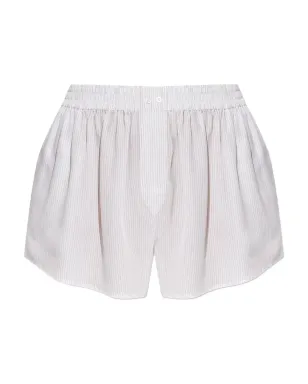 Alexander Wang ピンストライプ ウエストゴムショートパンツ - ホワイト - サムネイル1