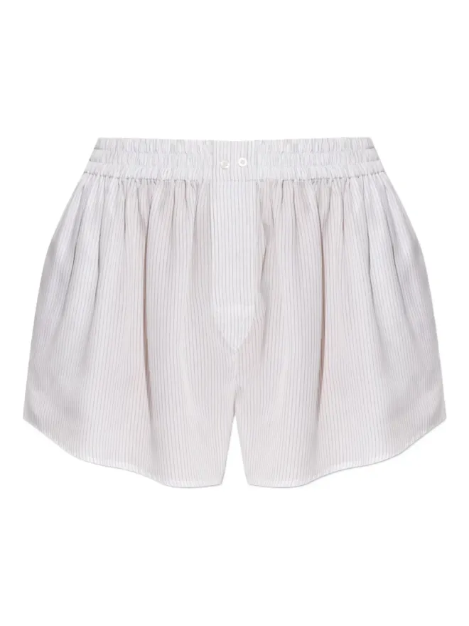 Alexander Wang Alexander Wang ピンストライプ ウエストゴムショートパンツ - ホワイトの商品画像