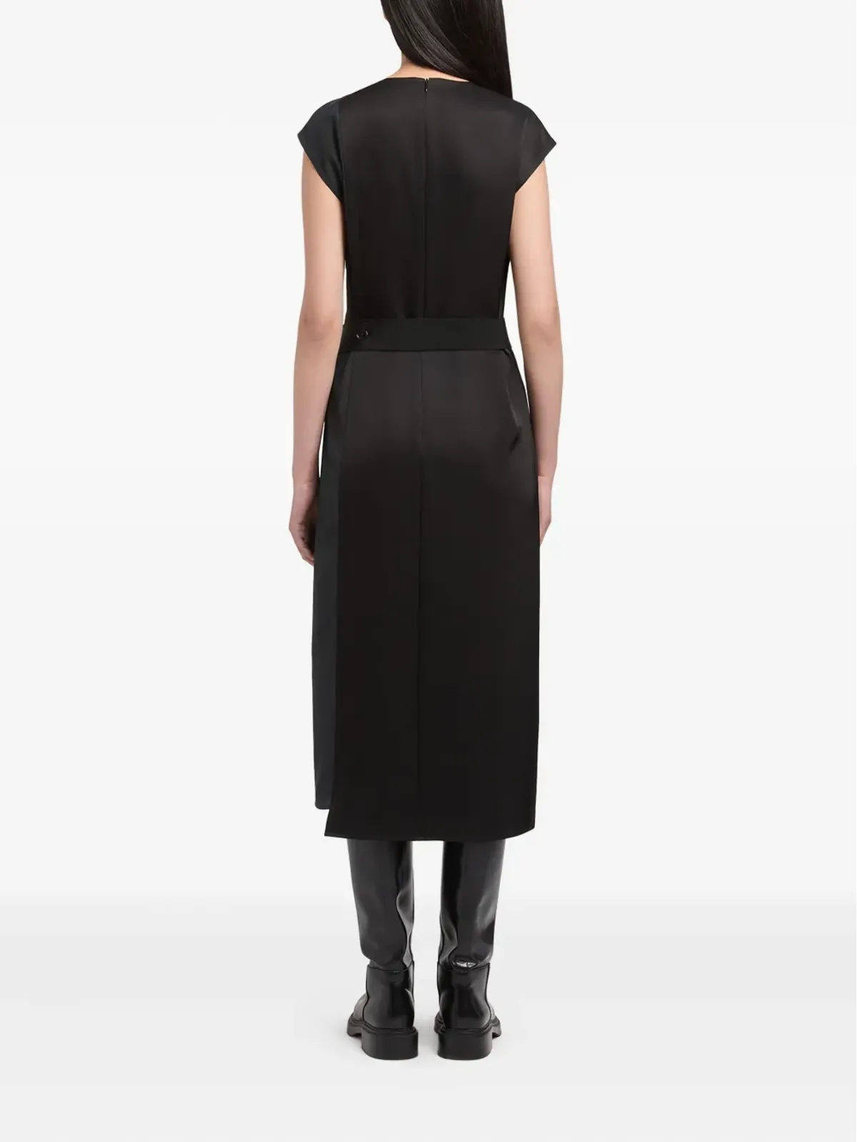 Ports 1961 ベルト付きキャップスリーブ ミディドレス ブラック - 画像3
