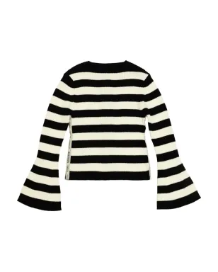 Balmain Kids ストライプベルスリーブ カーディガン（ブラック） - サムネイル2