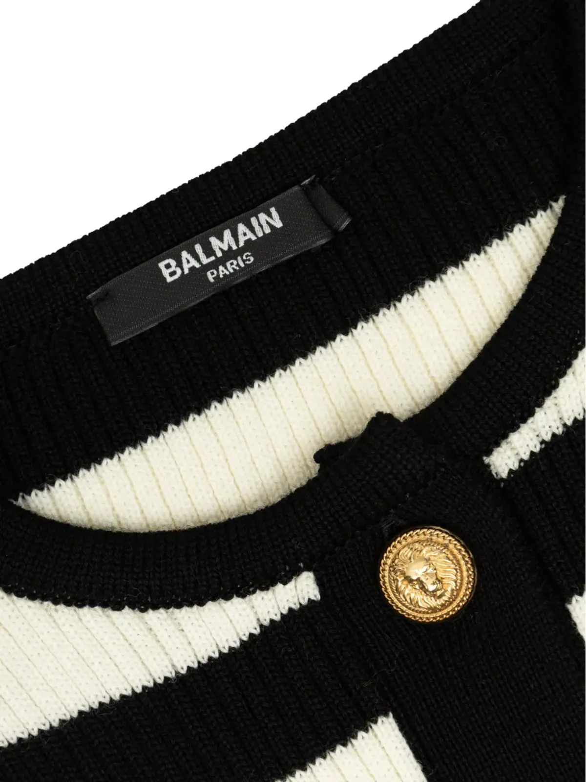 Balmain Kids ストライプベルスリーブ カーディガン（ブラック） - 画像3