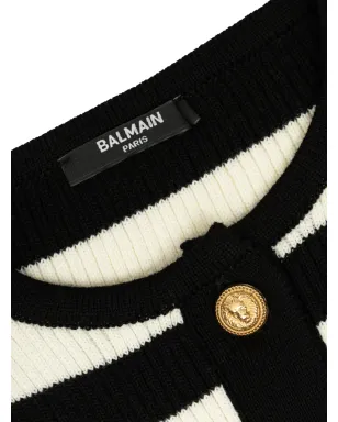 Balmain Kids ストライプベルスリーブ カーディガン（ブラック） - サムネイル3