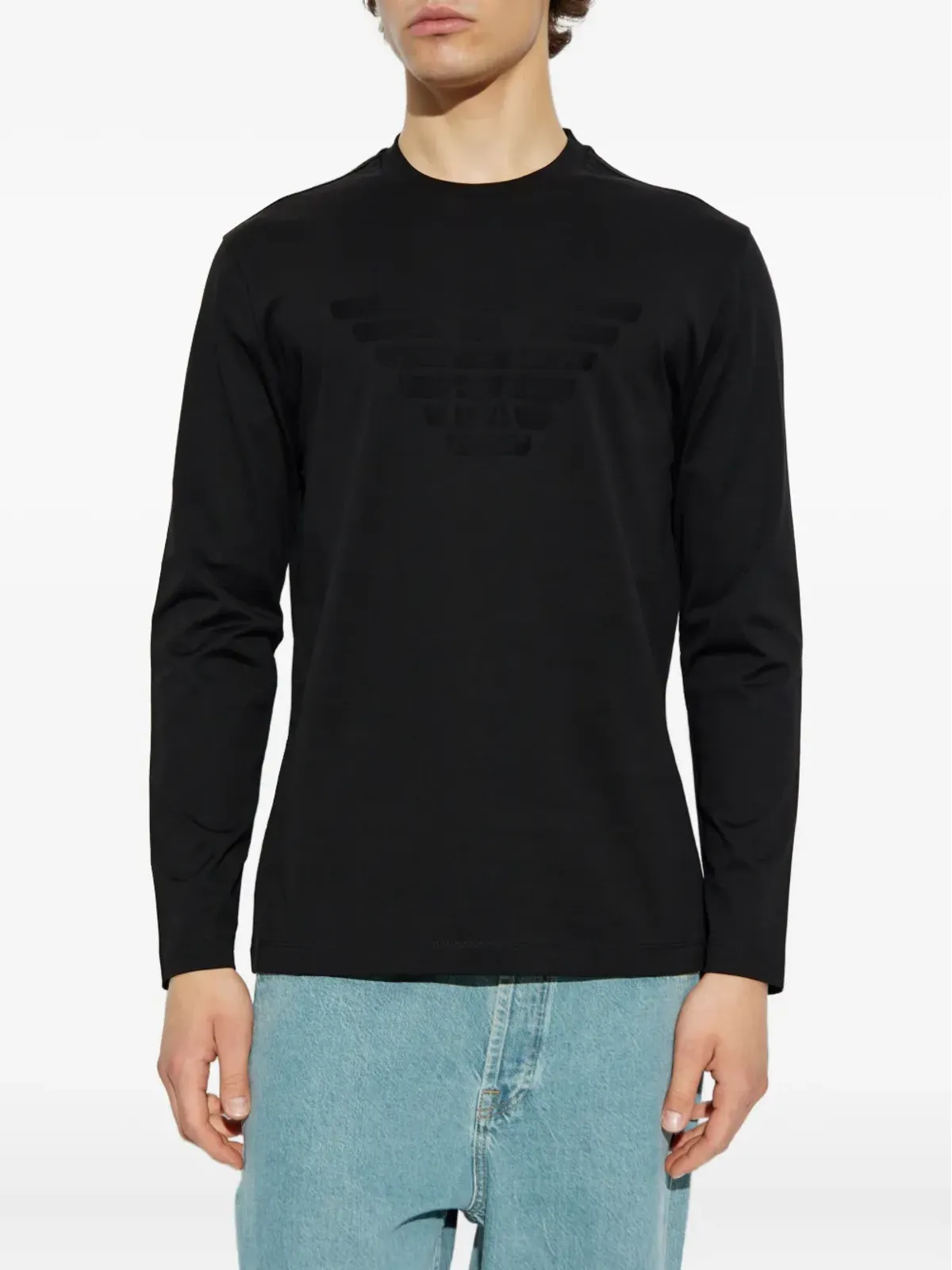 Emporio Armani イーグルエンブレム長袖Tシャツ - 画像3