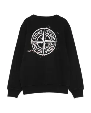 Stone Island Junior コンパスロゴ入りスウェット - Black - サムネイル2