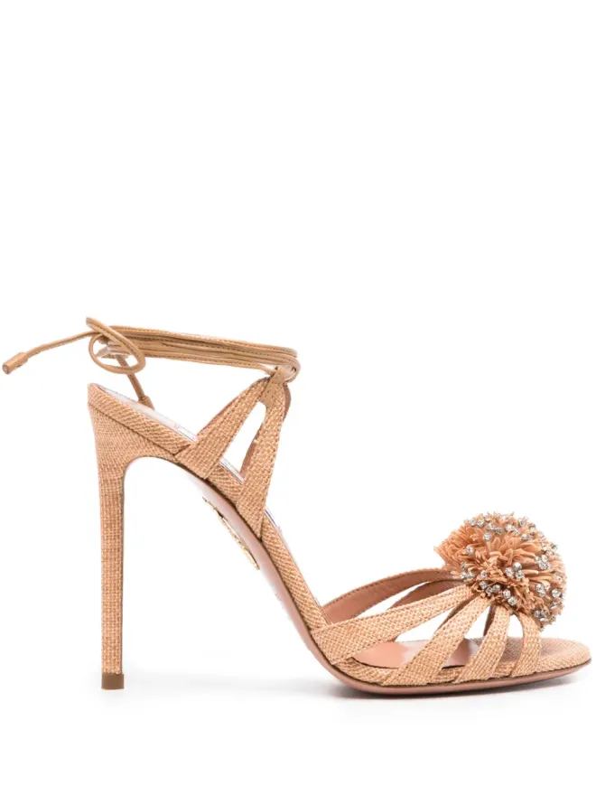 Aquazzura Aquazzura Movida クリスタル装飾ポンポンサンダルの商品画像