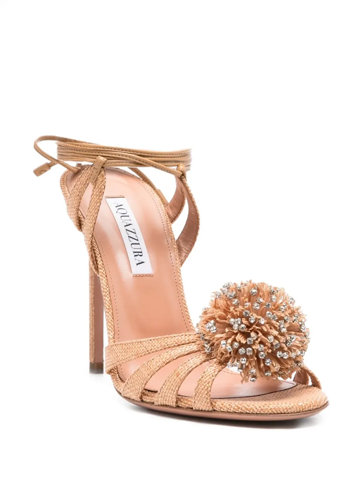 Aquazzura Movida クリスタル装飾ポンポンサンダル - 画像2
