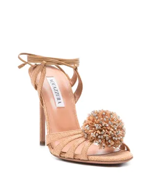 Aquazzura Movida クリスタル装飾ポンポンサンダル - サムネイル2