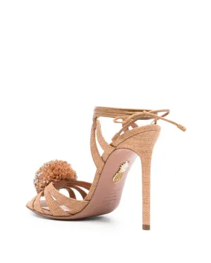 Aquazzura Movida クリスタル装飾ポンポンサンダル - サムネイル3