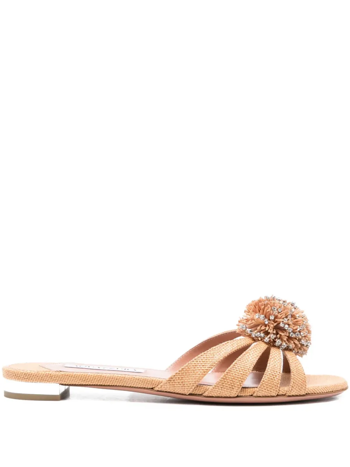 Aquazzura Movida クリスタル装飾ポンポンサンダル - 画像1