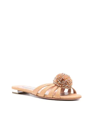 Aquazzura Movida クリスタル装飾ポンポンサンダル - サムネイル2