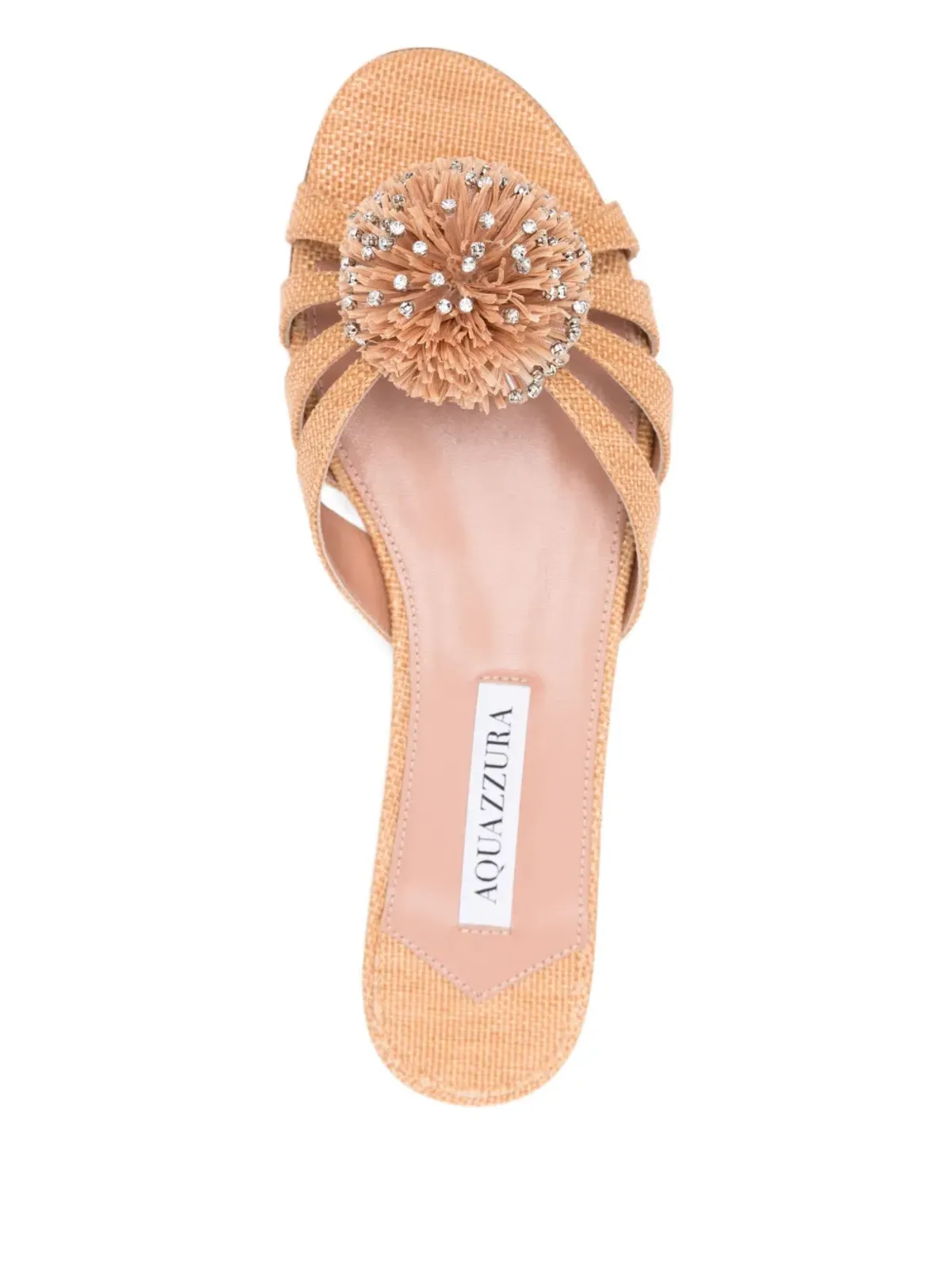 Aquazzura Movida クリスタル装飾ポンポンサンダル - 画像4