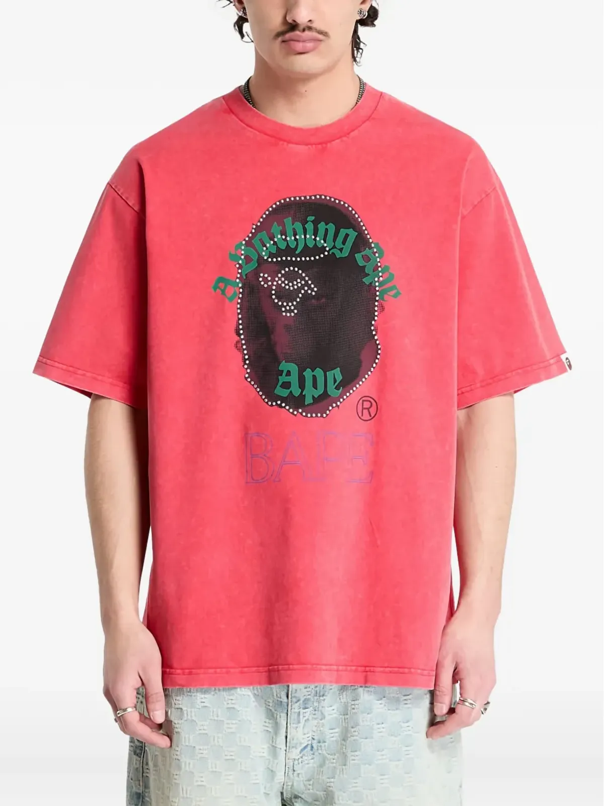 A BATHING APE® Ape Head rhinestone-embellished T-shirt - 画像5