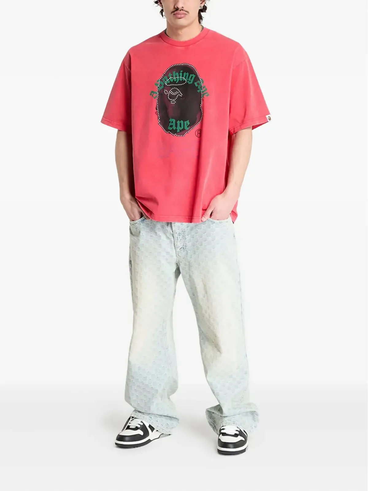 A BATHING APE® Ape Head rhinestone-embellished T-shirt - 画像2