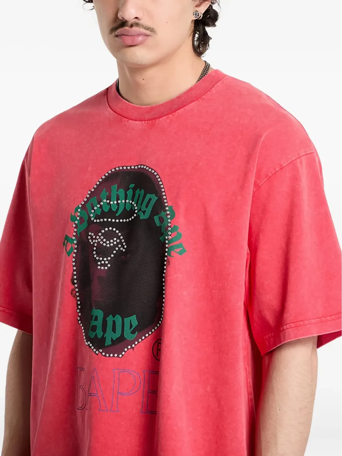 A BATHING APE® Ape Head rhinestone-embellished T-shirt - 画像3
