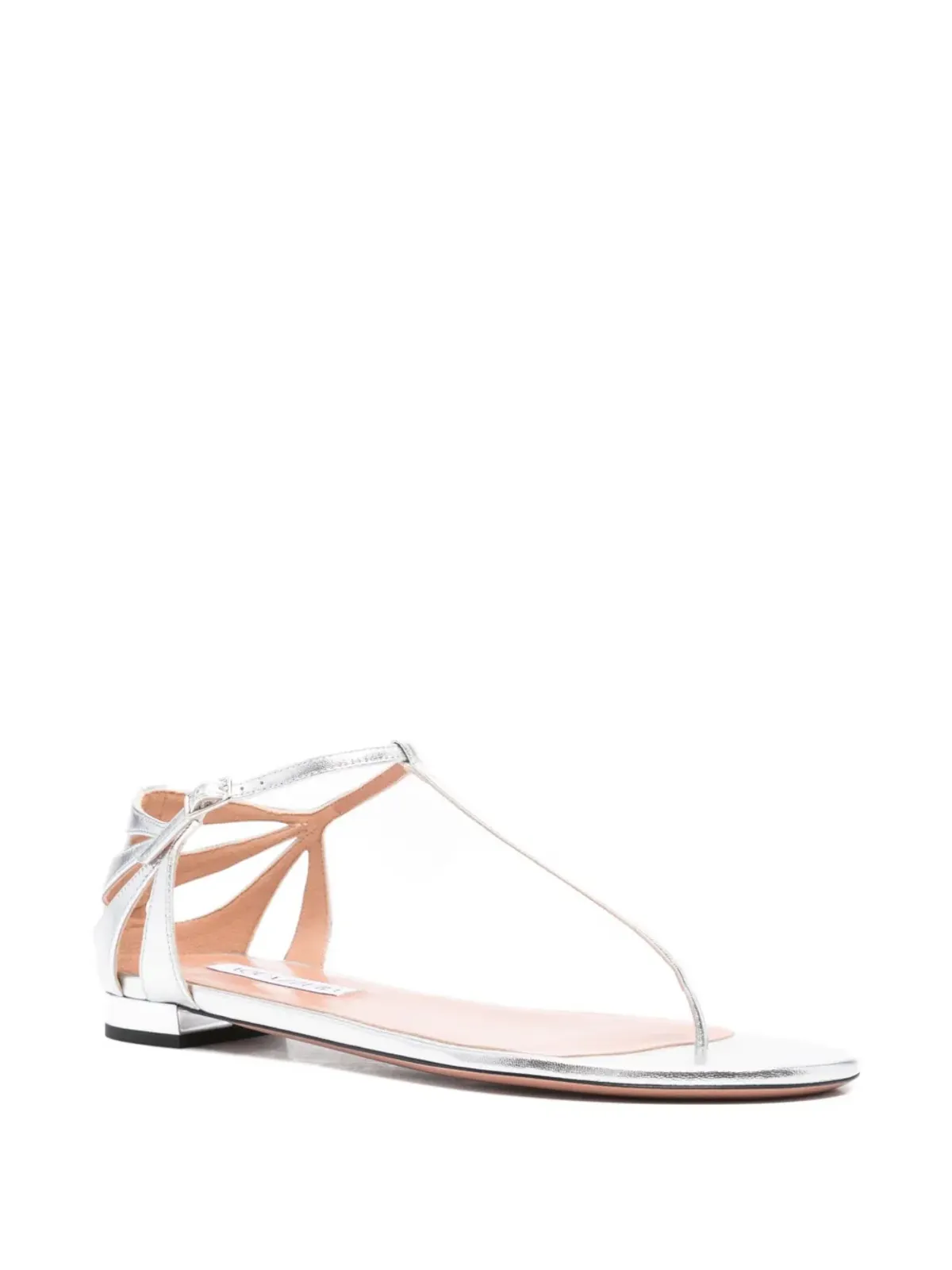 Aquazzura Frida レザー Tバー フラットサンダル - 画像2