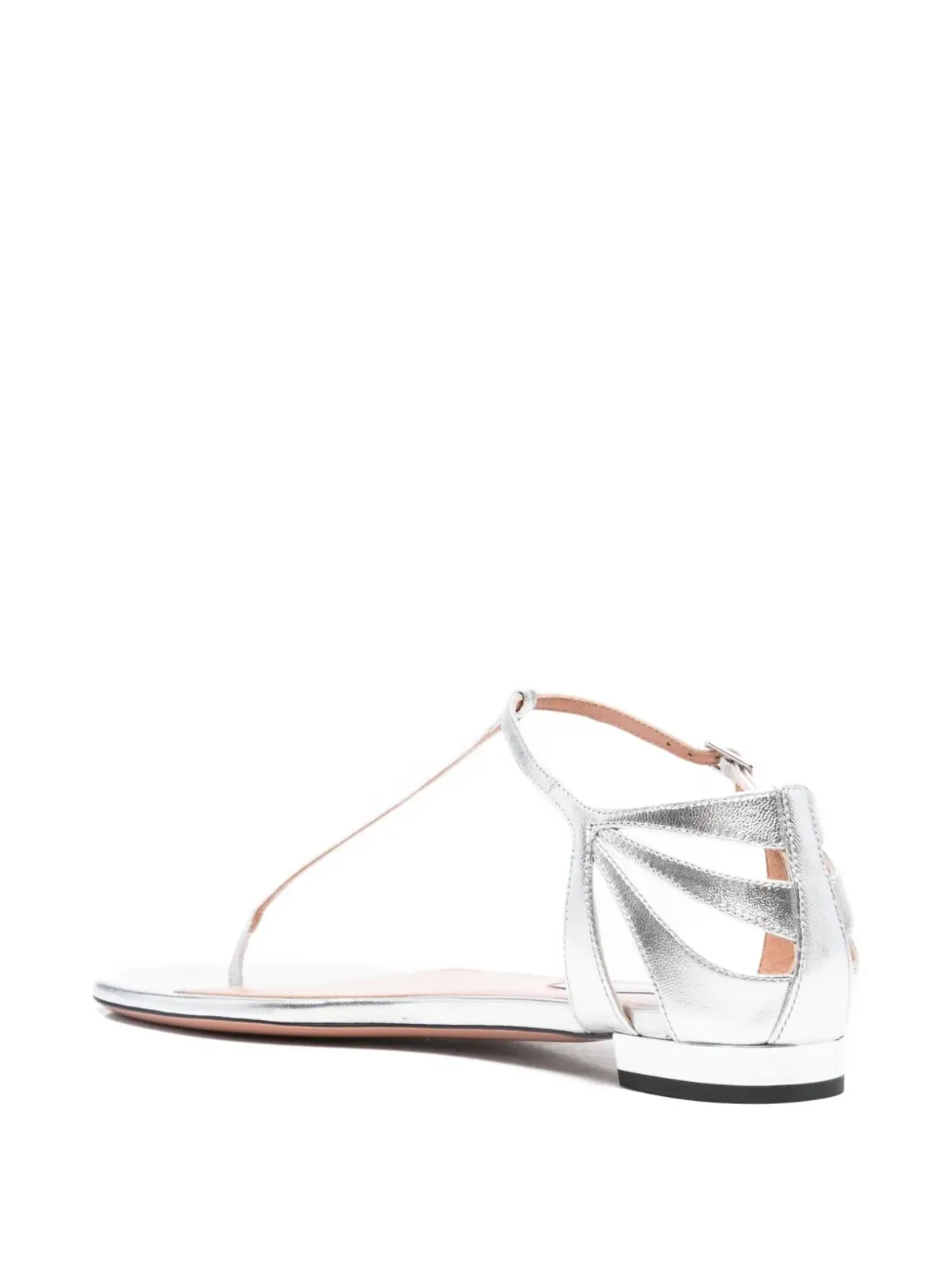Aquazzura Frida レザー Tバー フラットサンダル - 画像3