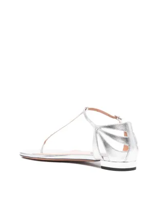 Aquazzura Frida レザー Tバー フラットサンダル - サムネイル3