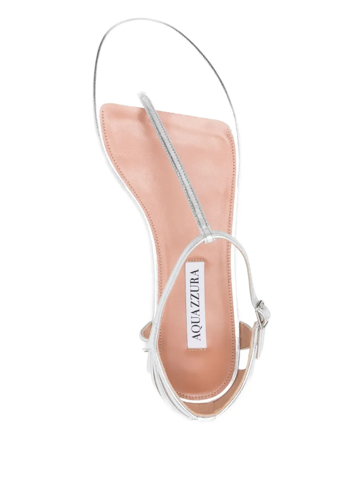 Aquazzura Frida レザー Tバー フラットサンダル - 画像4