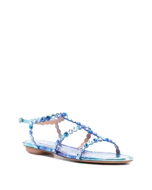 Aquazzura テキーラ クリスタル装飾レザーサンダル - サムネイル2