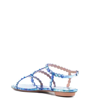 Aquazzura テキーラ クリスタル装飾レザーサンダル - サムネイル3