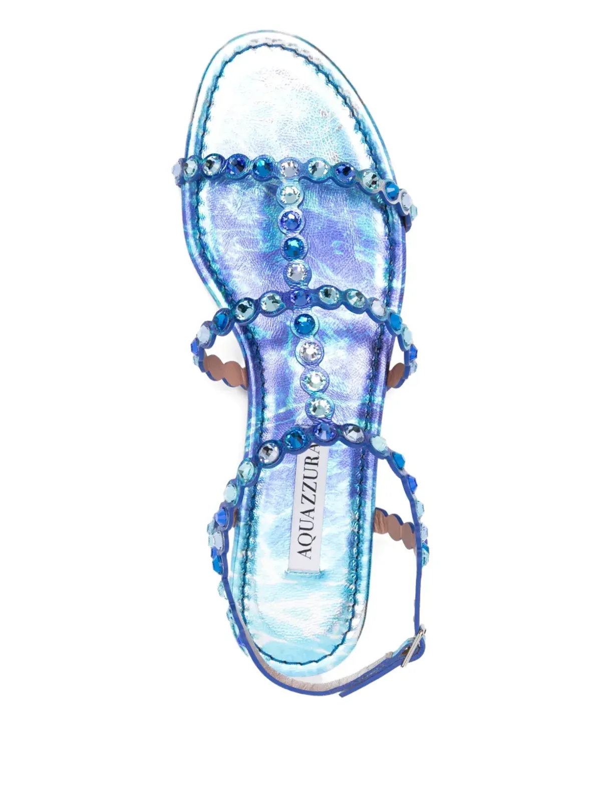 Aquazzura テキーラ クリスタル装飾レザーサンダル - 画像4