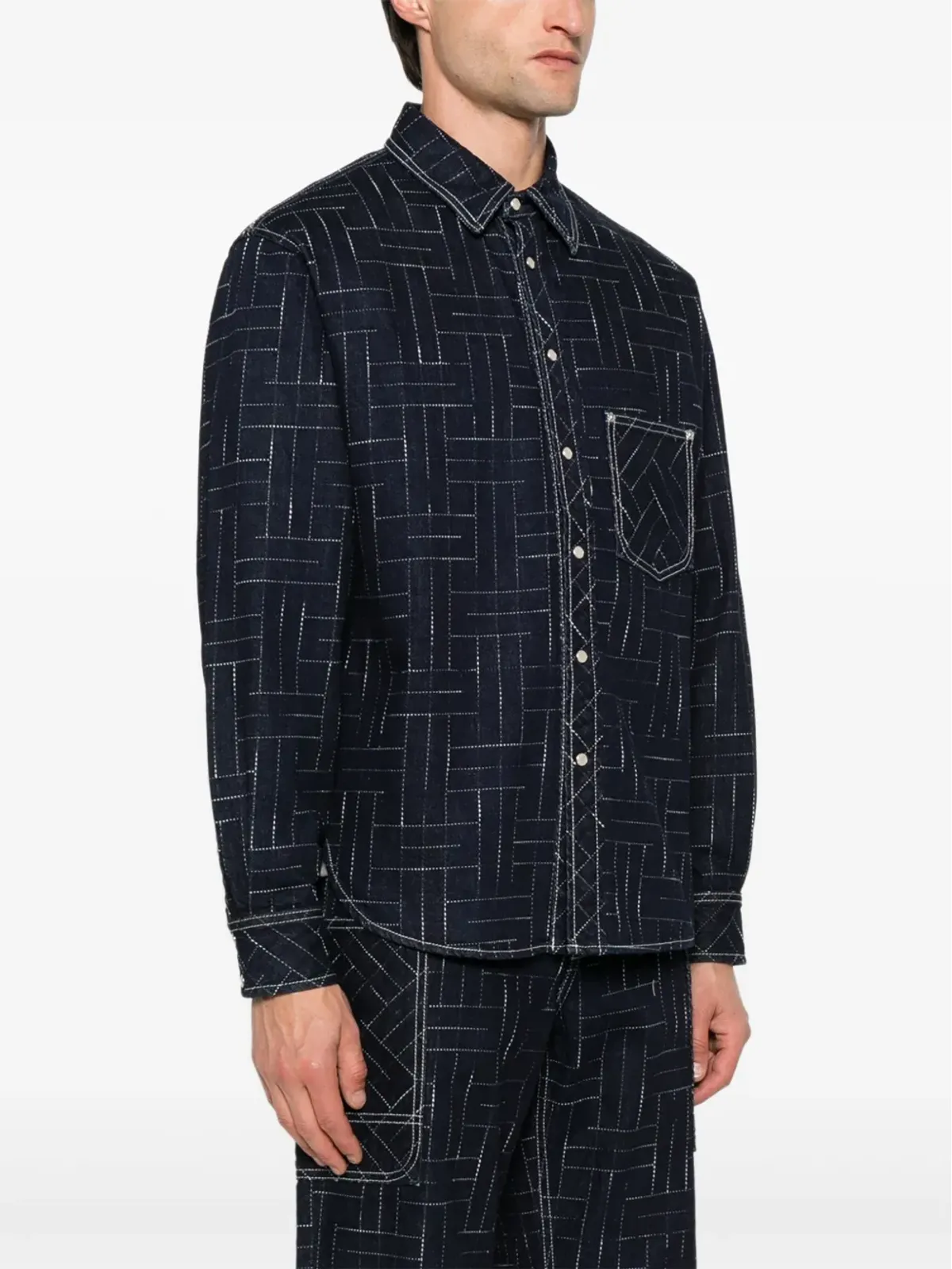 Kenzo ジオメトリック柄 コットン シャツ - 画像3