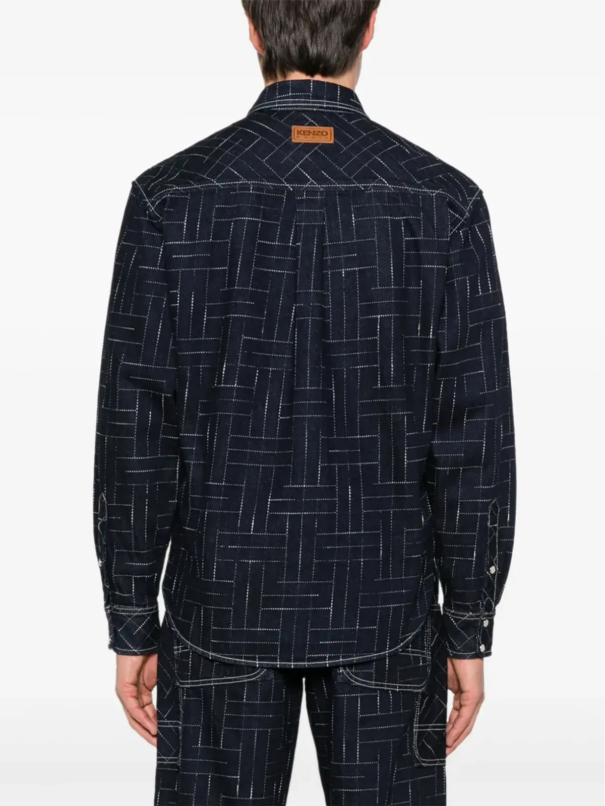 Kenzo ジオメトリック柄 コットン シャツ - 画像4