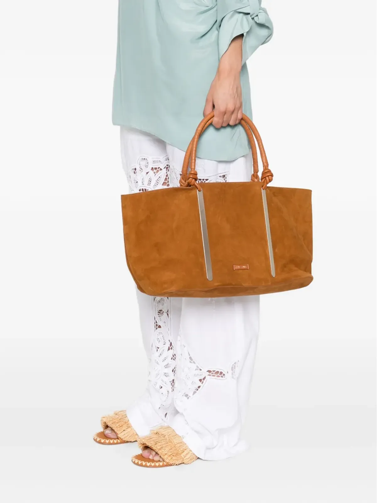 Aquazzura Muse ノットハンドル スエード トートバッグ - 画像2