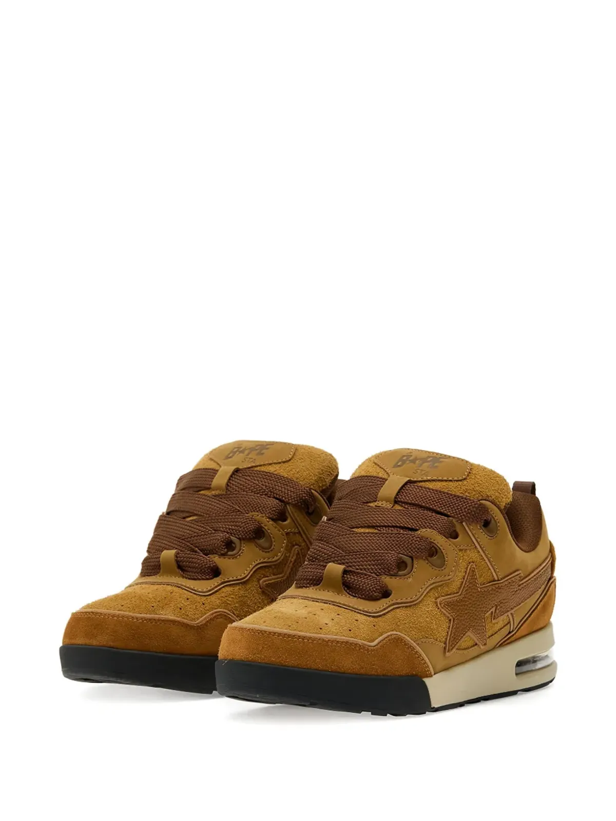 A BATHING APE® Sta #1 スエード トレーナー ブラウン - 画像3