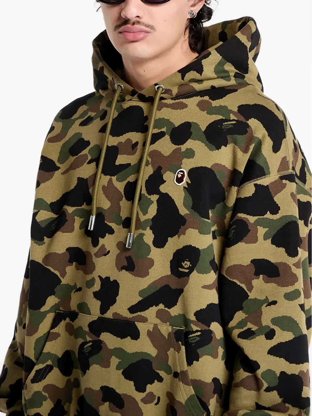 A BATHING APE® camouflage-jacquard hoodie - Green - 画像5