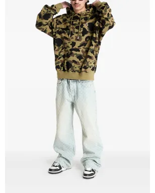 A BATHING APE® camouflage-jacquard hoodie - Green - サムネイル2