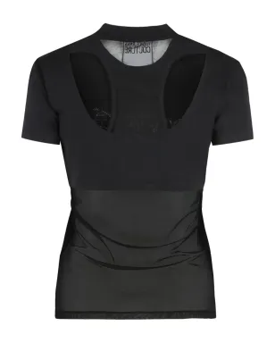 Versace Jeans Couture ロゴプリント メッシュパネル Tシャツ ブラック - サムネイル2