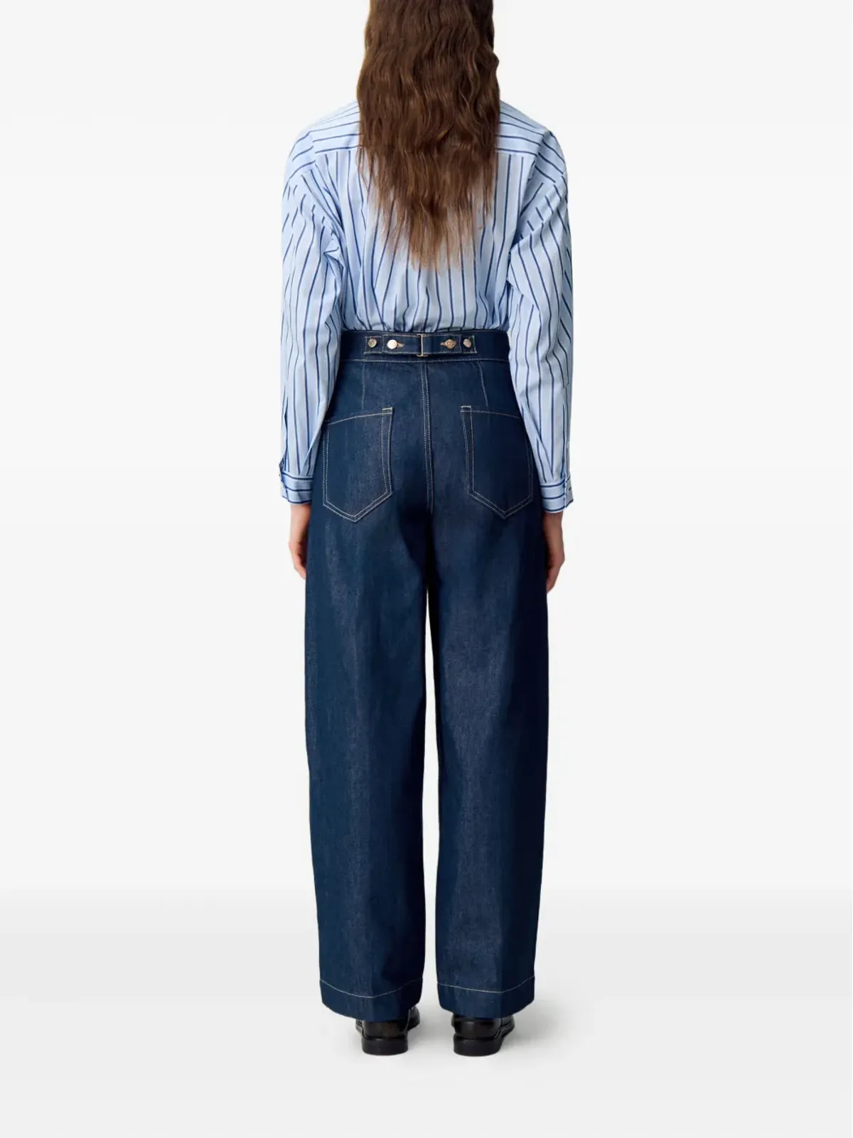 Claudie Pierlot プリーツ入りワイドジーンズ ブルー - 画像4