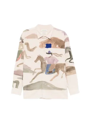 A Kind of Guise Derbin コーデュロイ ランニングホース柄シャツ - サムネイル1