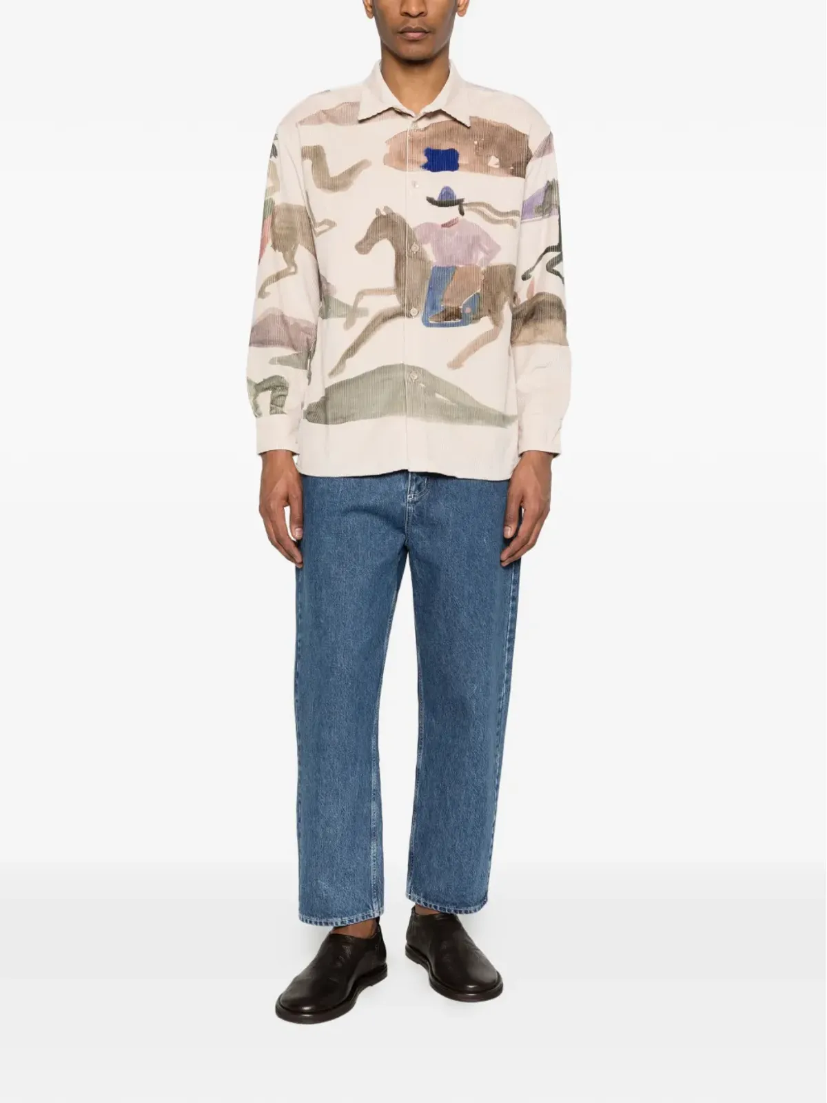 A Kind of Guise Derbin コーデュロイ ランニングホース柄シャツ - 画像2