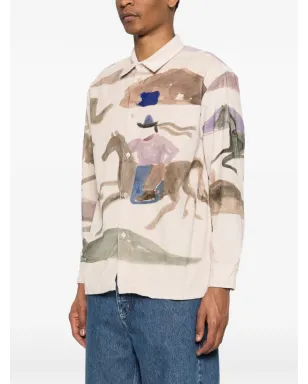 A Kind of Guise Derbin コーデュロイ ランニングホース柄シャツ - サムネイル3