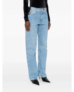 Mugler レースアップディテール コットン ジーンズ - サムネイル3