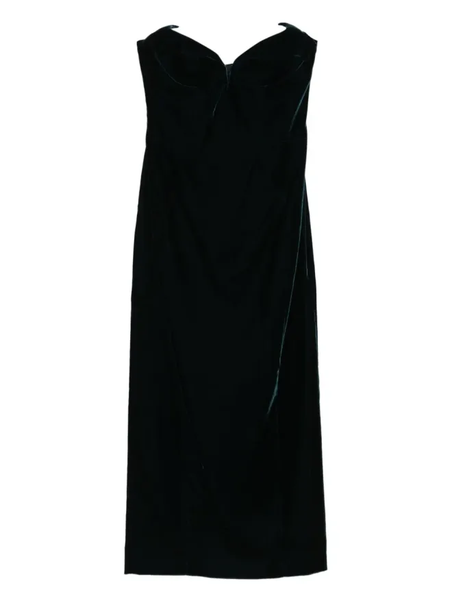 Mugler Mugler ベルベット ストラップレス ミディドレスの商品画像