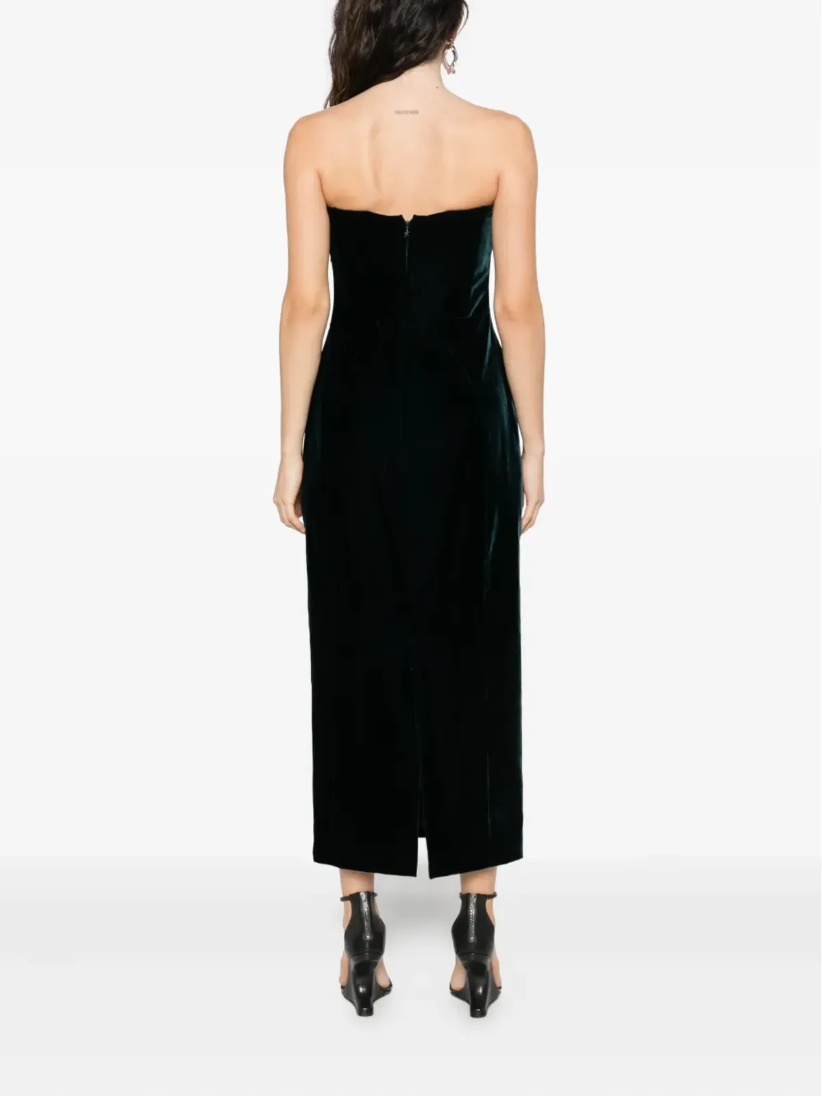 Mugler ベルベット ストラップレス ミディドレス - 画像4