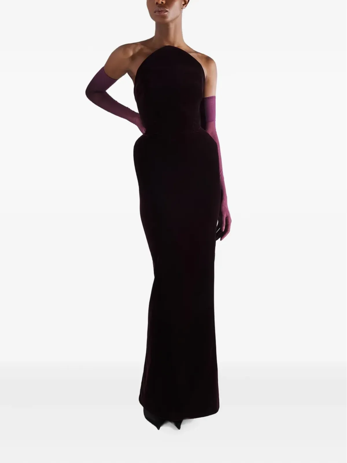 Mugler ストラップレス マキシドレス - 画像2