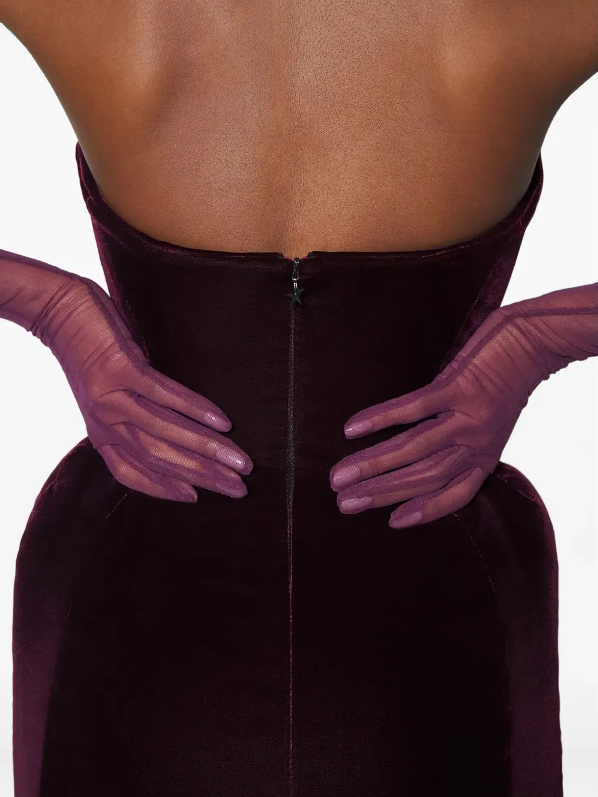 Mugler ストラップレス マキシドレス - 画像4