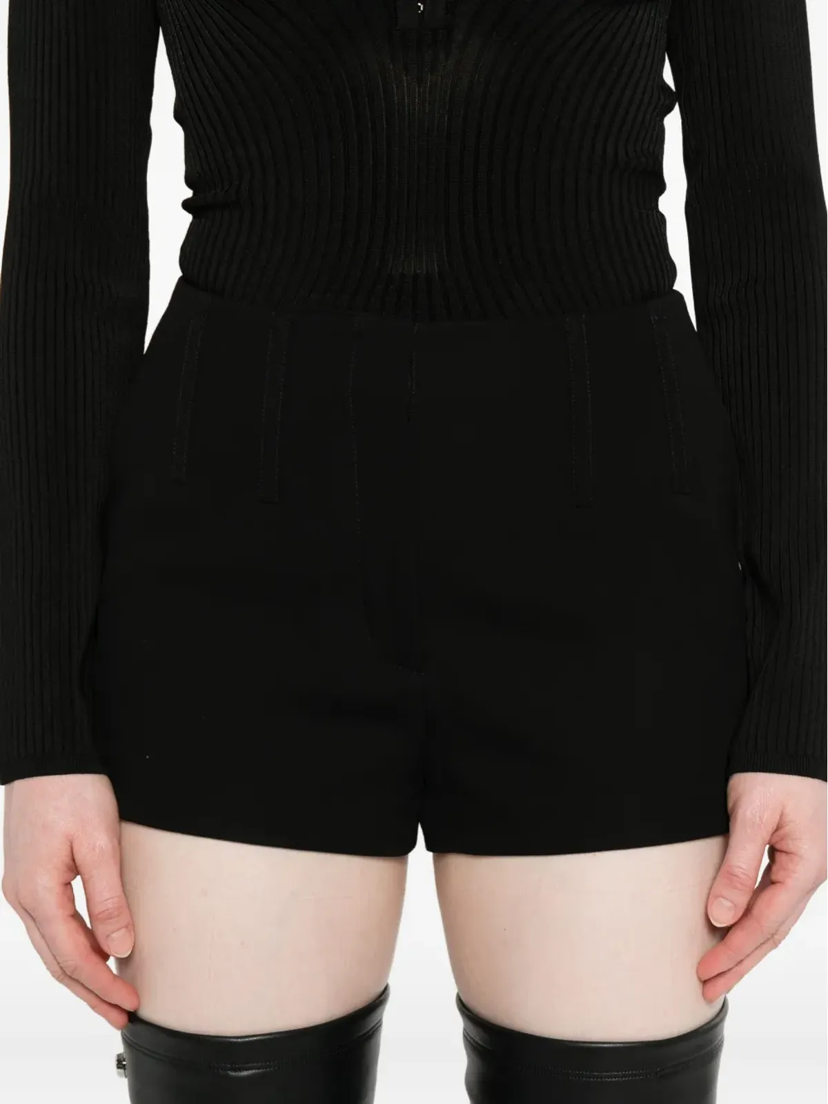 Mugler プリーツショーツ - ブラック - 画像5
